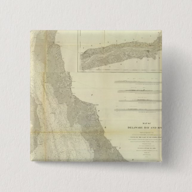Composite Delaware Bay, River 15 Cm Square Badge (Front)