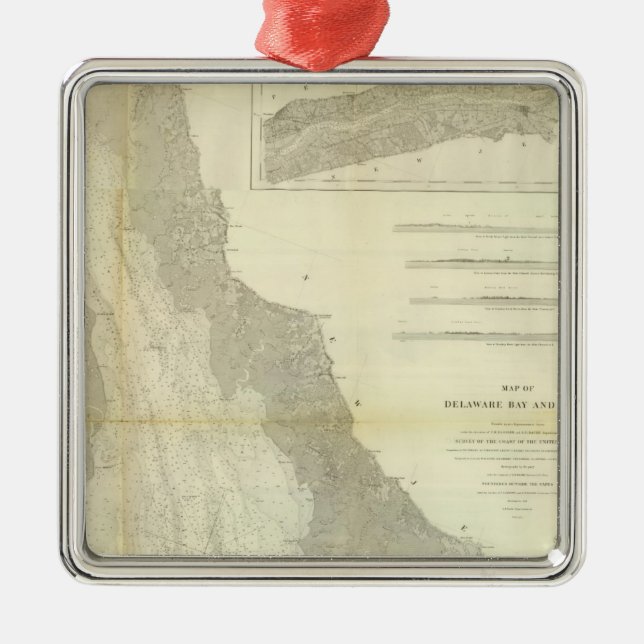 Composite Delaware Bay, River Metal Tree Decoration (Front)