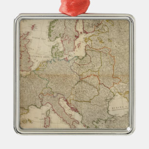 Composite Europe with statistical tables Metal Ornament