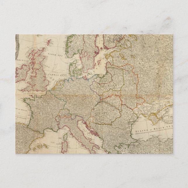 Composite Europe with statistical tables Postcard (Front)