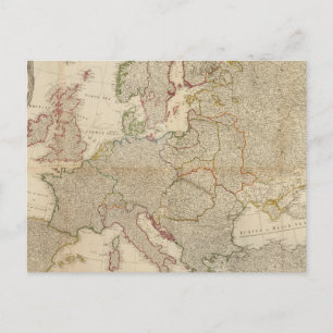 Composite Europe with statistical tables Postcard