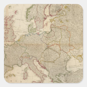 Composite Europe with statistical tables Square Sticker