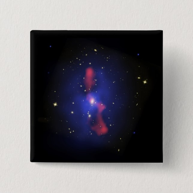 Composite image of a galaxy cluster 15 cm square badge (Front)
