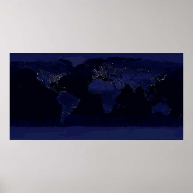 Composite image of the Earth at night. Poster (Front)