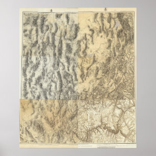 Composite Map of Arizona, Nevada, and Utah Poster