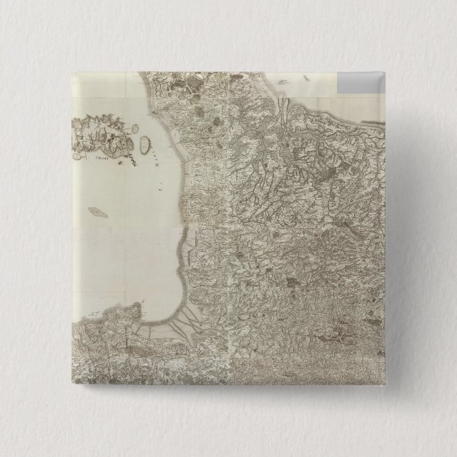 Composite Map of France 2 15 Cm Square Badge (Front)