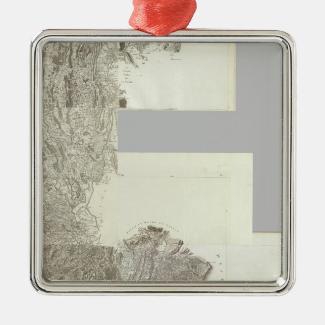 Composite Map of France 4 Metal Tree Decoration (Front)