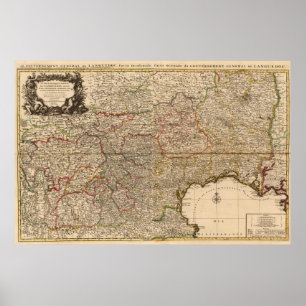 Composite map of french settlements poster