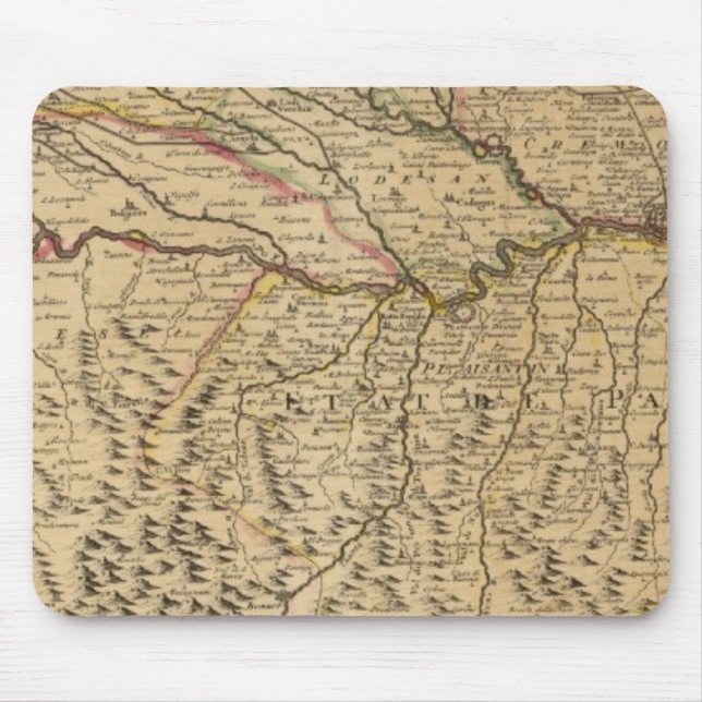 Composite map of Po River Valley Mouse Pad (Front)