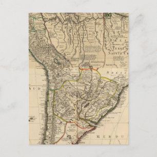 Composite map of South America Postcard