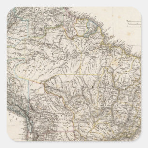 Composite Map of South America Square Sticker