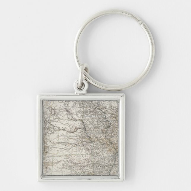 Composite Map of United States of America Key Ring (Front)
