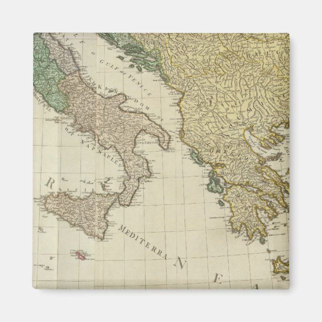 Composite Mediterranean Atlas Map Magnet (Front)