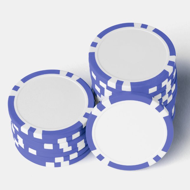 Composite Poker Chips, Blue Striped Edge Chips (Stack)