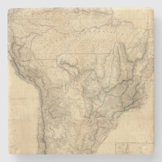 Composite South America 4 Stone Coaster (Front)