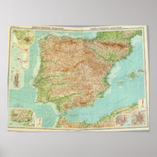 Composite Spain, Portugal Poster