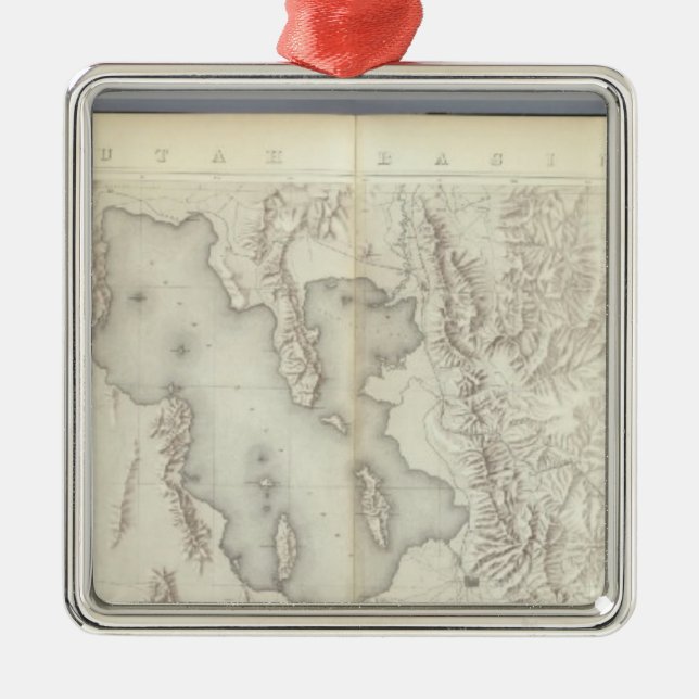 Composite Topographical maps IV Metal Tree Decoration (Front)