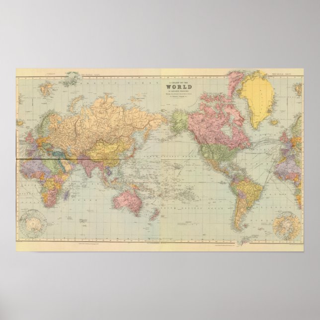 Composite World on Mercator's projection Poster (Front)