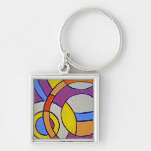 Composition #14 by Michael Moffa Key Ring