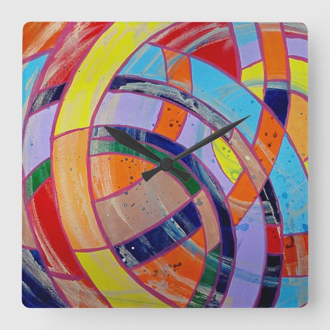 Composition #15 by Michael Moffa Square Wall Clock (Front)