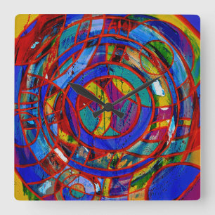 Composition #17 by Michael Moffa Square Wall Clock