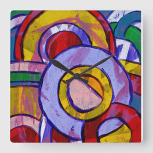 Composition #19 by Michael Moffa Square Wall Clock