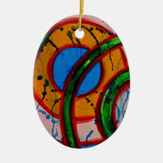 Composition #20A by Michael Moffa Ceramic Tree Decoration (Front)