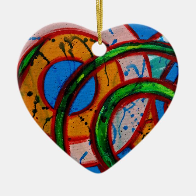 Composition #20A by Michael Moffa Ceramic Tree Decoration (Front)