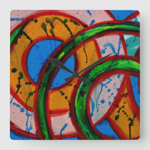 Composition #20A by Michael Moffa Square Wall Clock