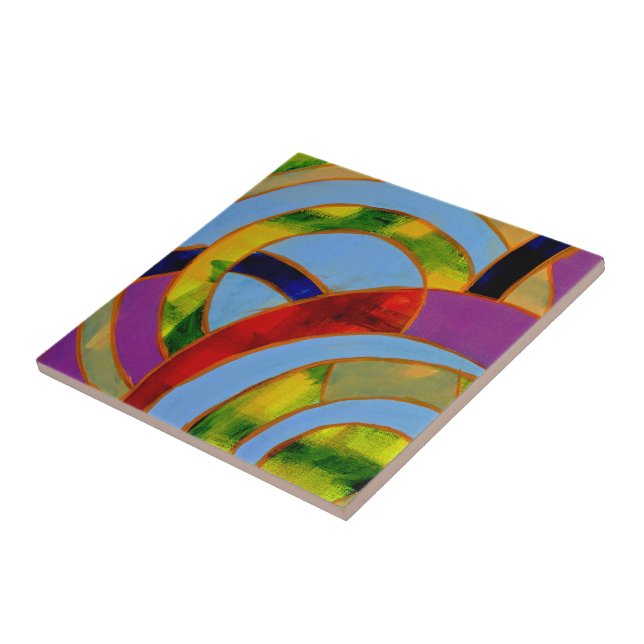 Composition #21A by Michael Moffa Ceramic Tile (Side)