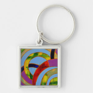 Composition #21A by Michael Moffa Key Ring