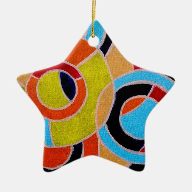 Composition #22 by Michael Moffa Ceramic Tree Decoration (Front)