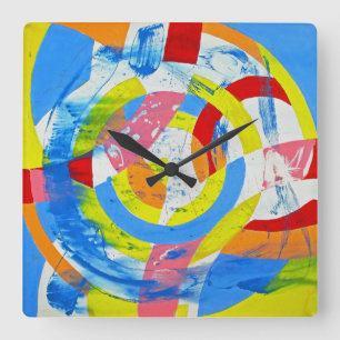 Composition #2 by Michael Moffa Square Wall Clock