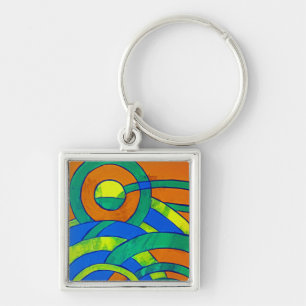Composition #30 by Michael Moffa Key Ring