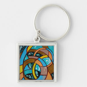 Composition #8 by Michael Moffa Key Ring