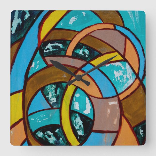 Composition #8 by Michael Moffa Square Wall Clock (Front)
