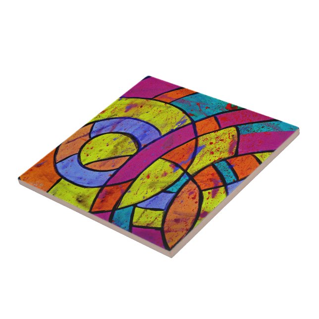 Composition #9 by Michael Moffa Ceramic Tile (Side)
