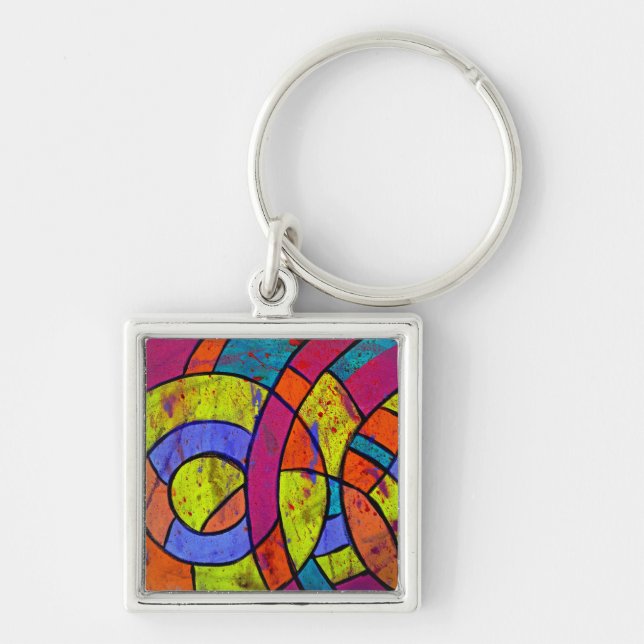 Composition #9 by Michael Moffa Key Ring (Front)