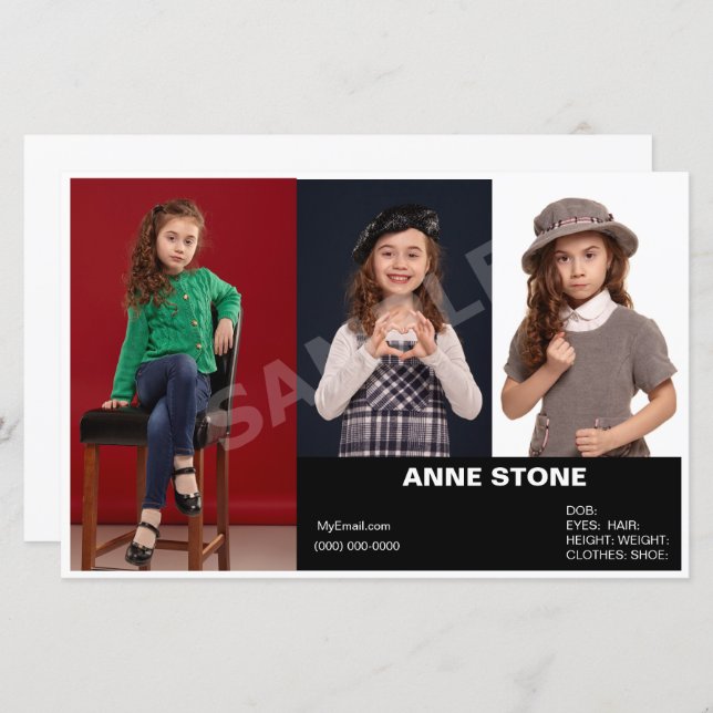 Composition Actor Model Headshot Childrens Zed (Front/Back)