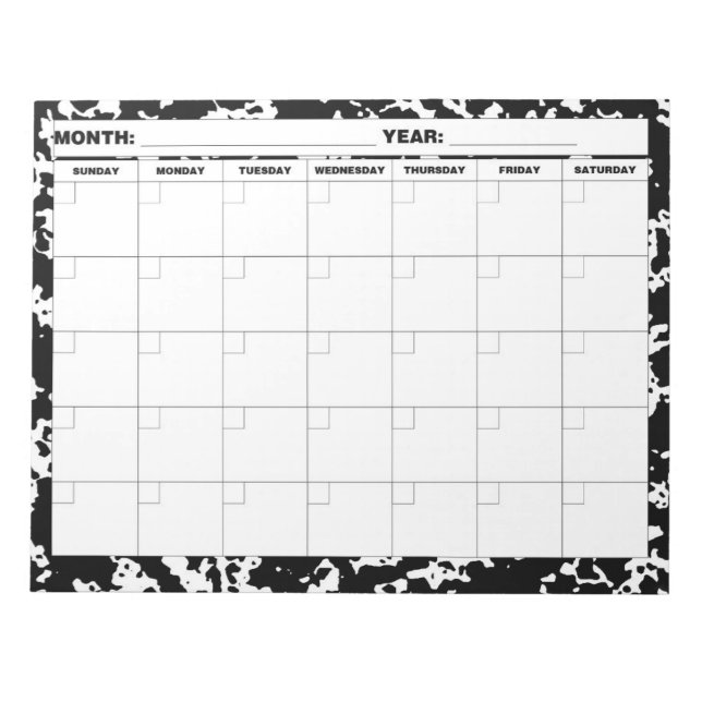 Composition Blank Calendar Notepad (Front)