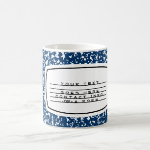 composition book coffee mug