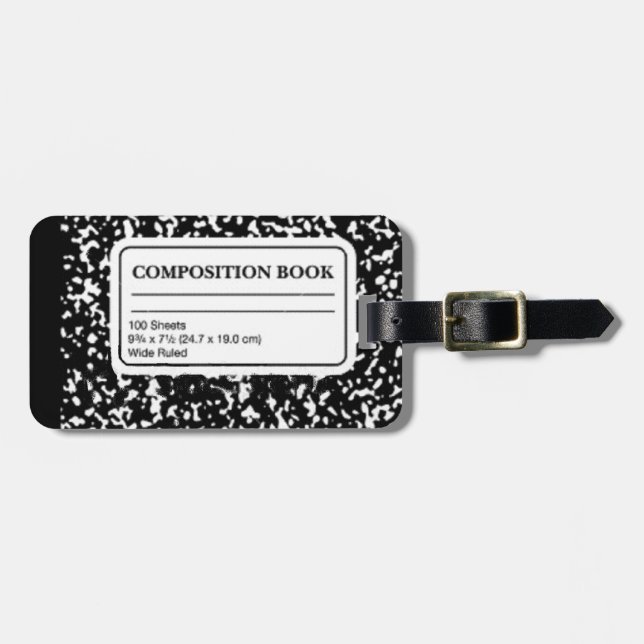 Composition Book Luggage Tag (Front Horizontal)