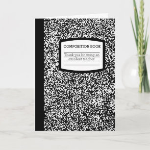 Composition Book School Teacher Appreciation Thank You Card