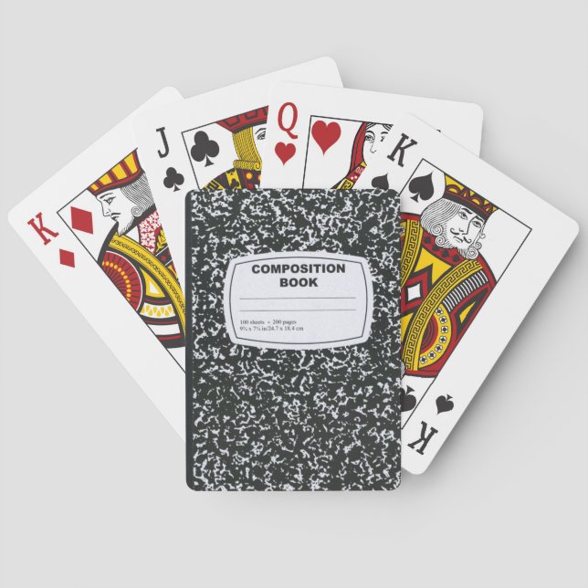 Composition Book Student Teacher Playing Cards (Back)