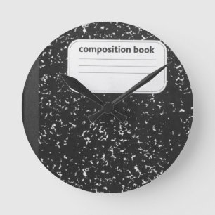 Composition Book Student Teacher Round Clock