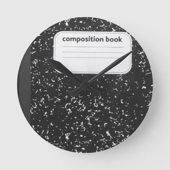 Composition Book Student Teacher Round Clock (Front)