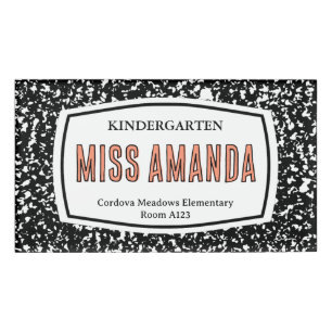 composition book teacher id badge