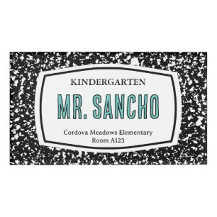 composition book teacher id badge