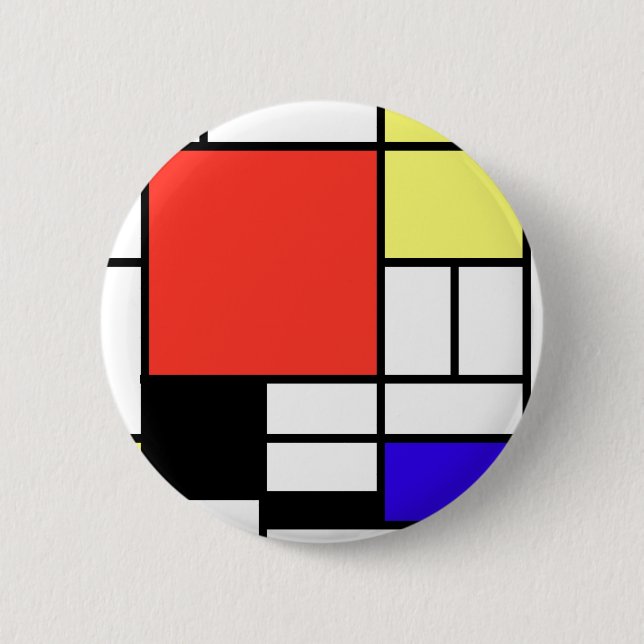 Composition , Mondriaan 6 Cm Round Badge (Front)