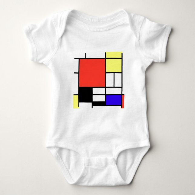 Composition , Mondriaan Baby Bodysuit (Front)